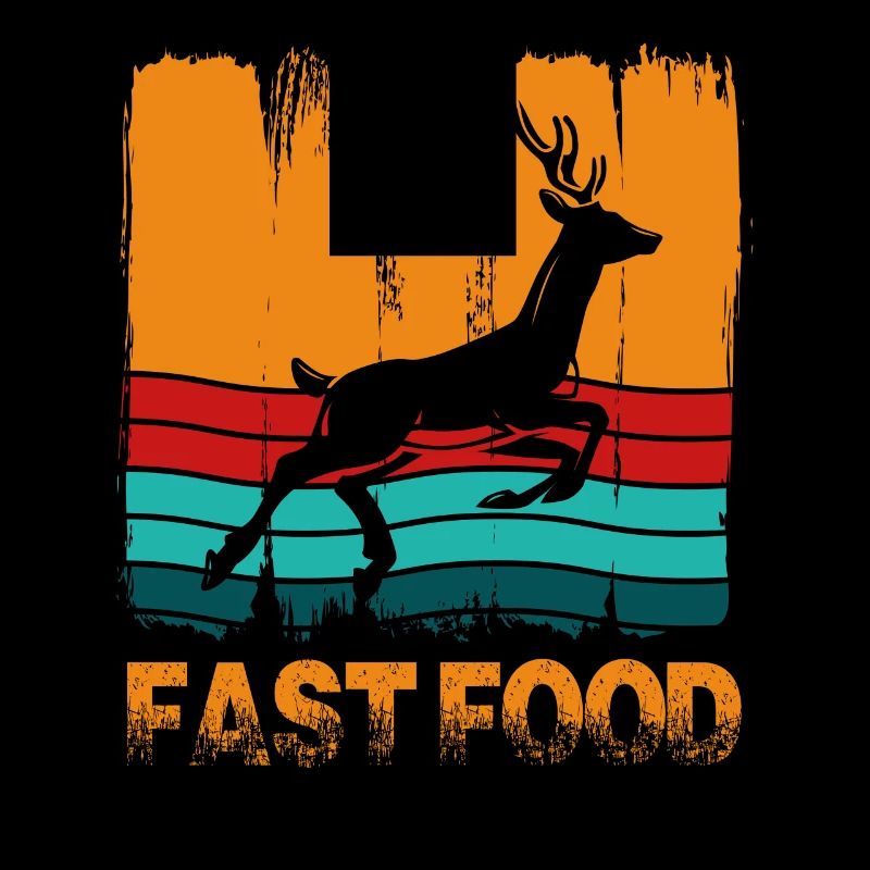 Rétro cerf fast-food impression élégante
