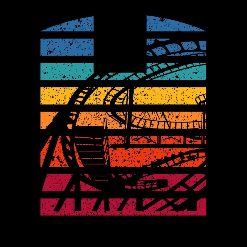 Retro Achterbahn Silhouette Abenteuer