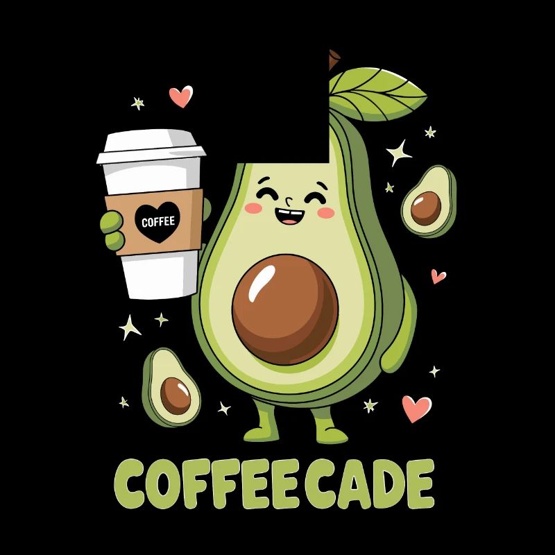 Cute Avocado Holding Coffee