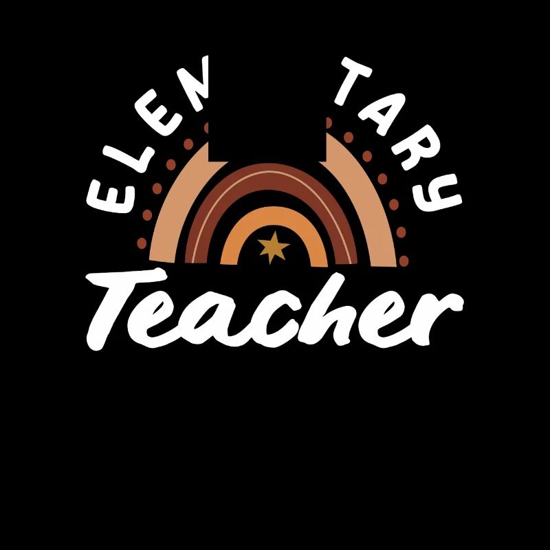 Elementary school teacher retro rainbow design