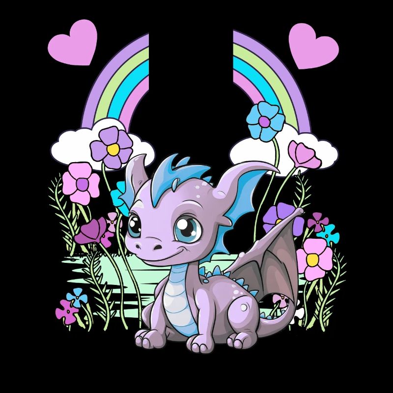 Drache Drachen Kinder Kind Regenbogen