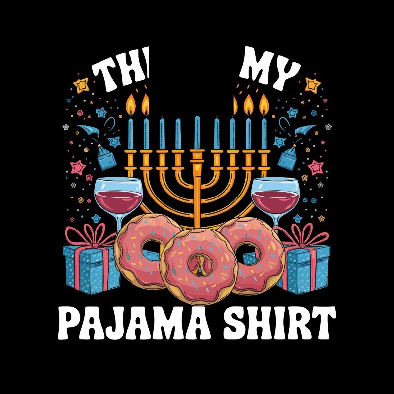 C’est ma chemise de pyjama Hanoukka chandelier design