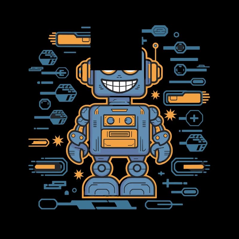 Robot joyeux avec des engrenages et
