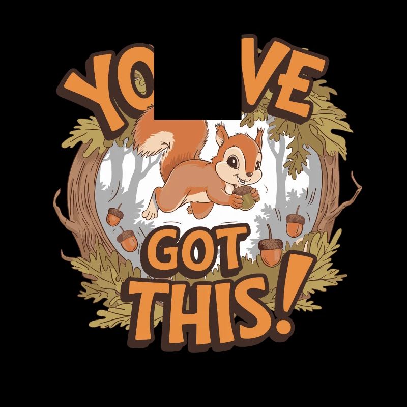 Du Schaffst Das! Eichhörnchen Mit Eichel