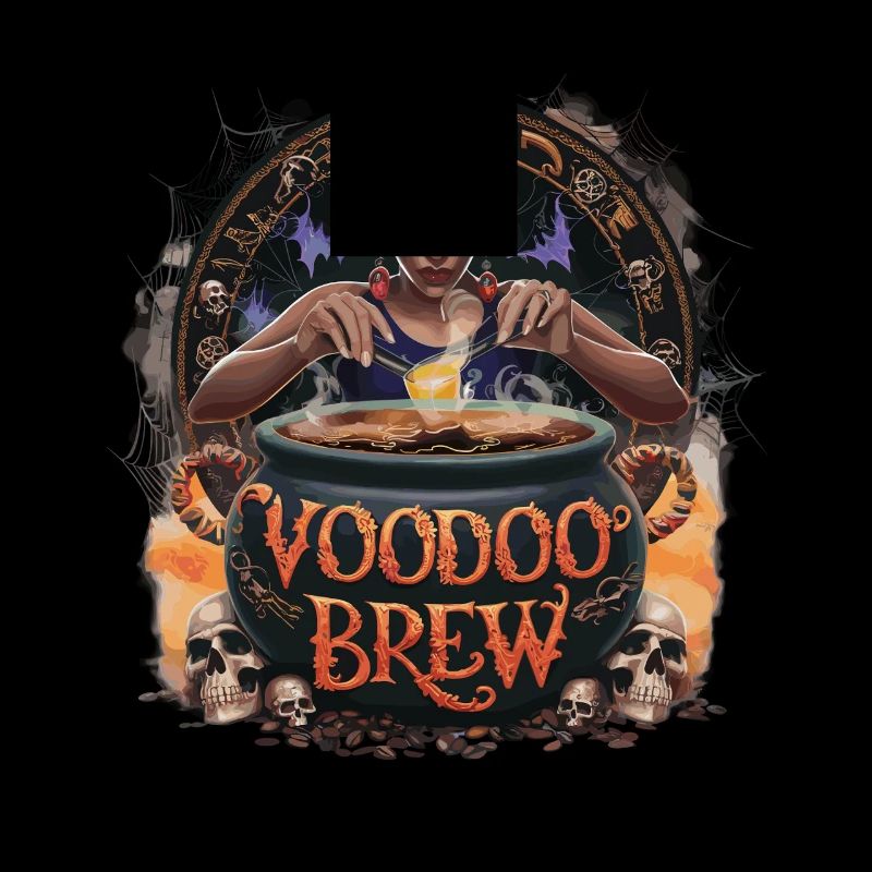 Mystical Voodoo Brew Cauldron Illustration