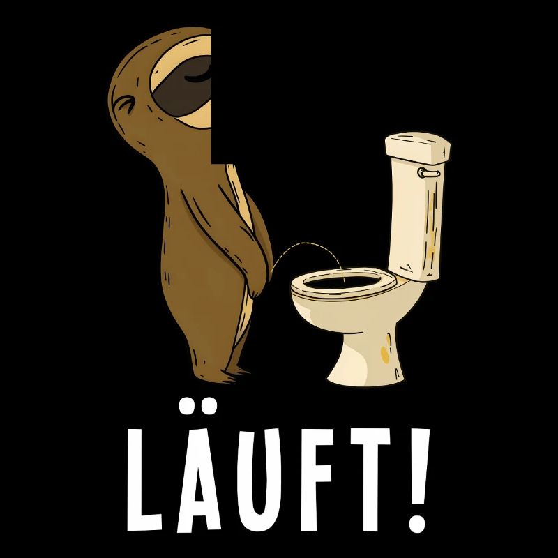 Faultier Pinkelt Morgen Lustiger Spruch Läuft