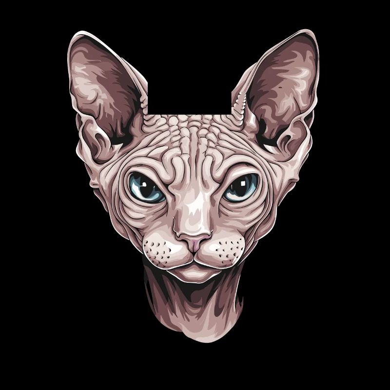 Fascinating Sphinx Cat Portrait Artwork