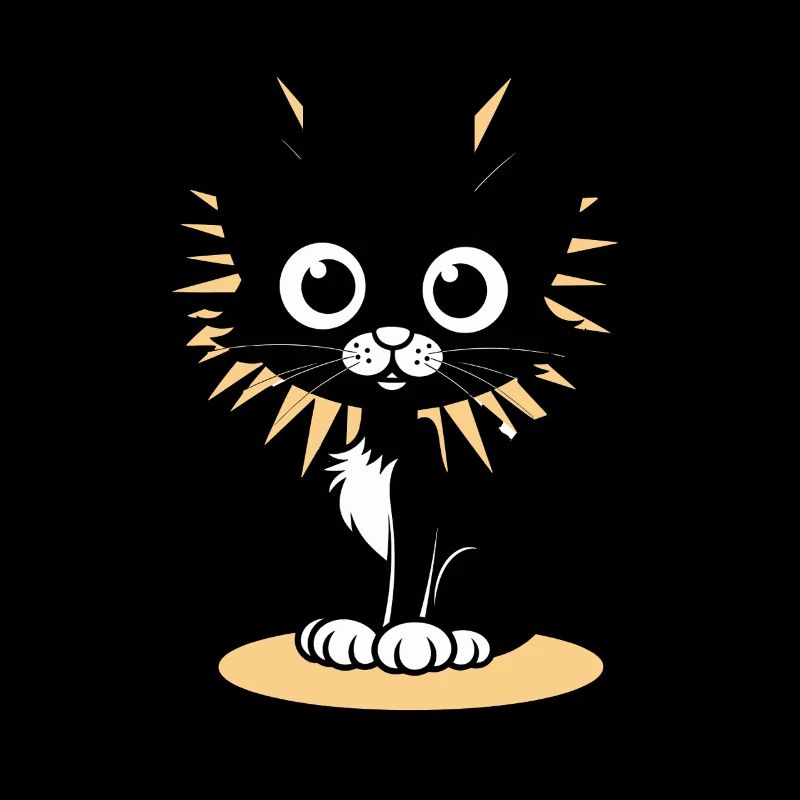 Charmante Schwarze Katze Mit Strahlendem