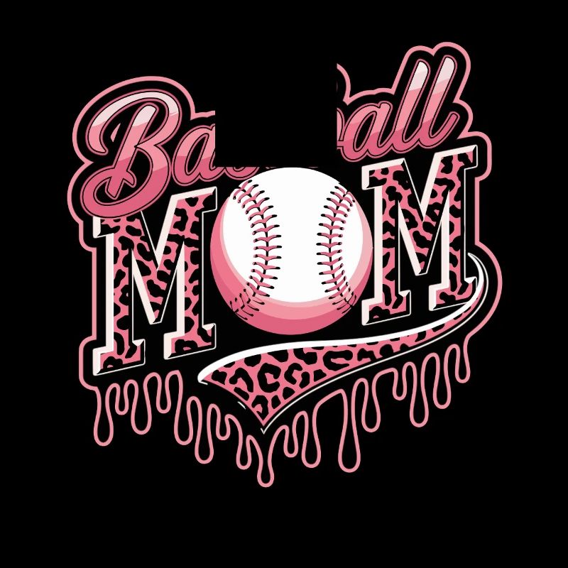 Baseball Mom Leopard Muster Rosa