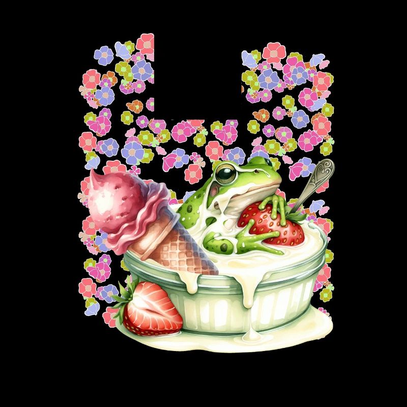 Frosch Frösche Dessert Eis Eiscrem Eiskrem Erdbeer