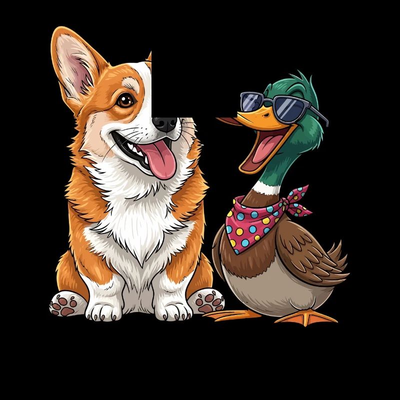 Corgi et canard