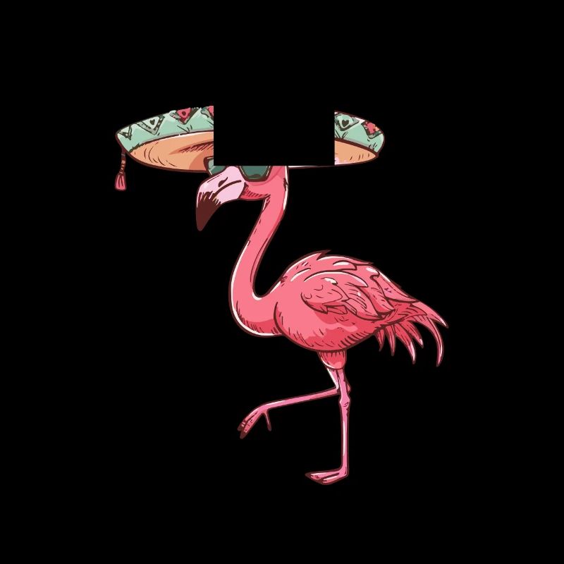 Flamingo Comic Lustig Sombrero