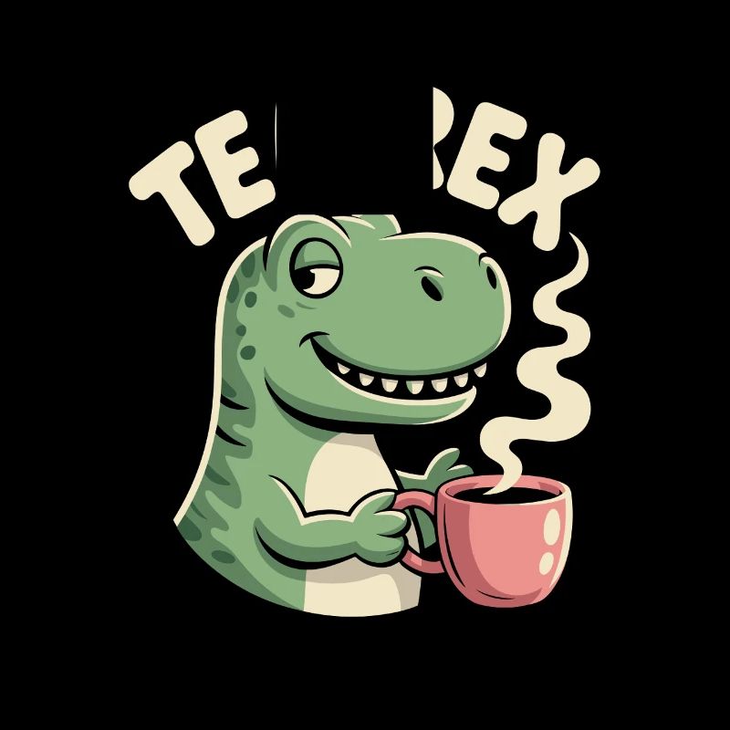 Funny tea design with Tea rex