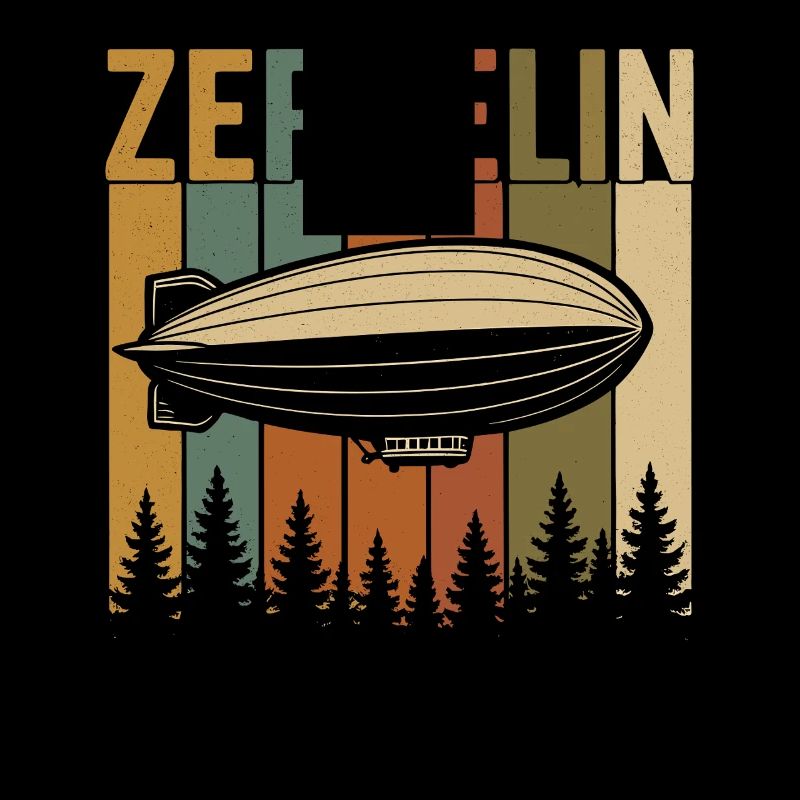 Conception rétro du dirigeable Zeppelin