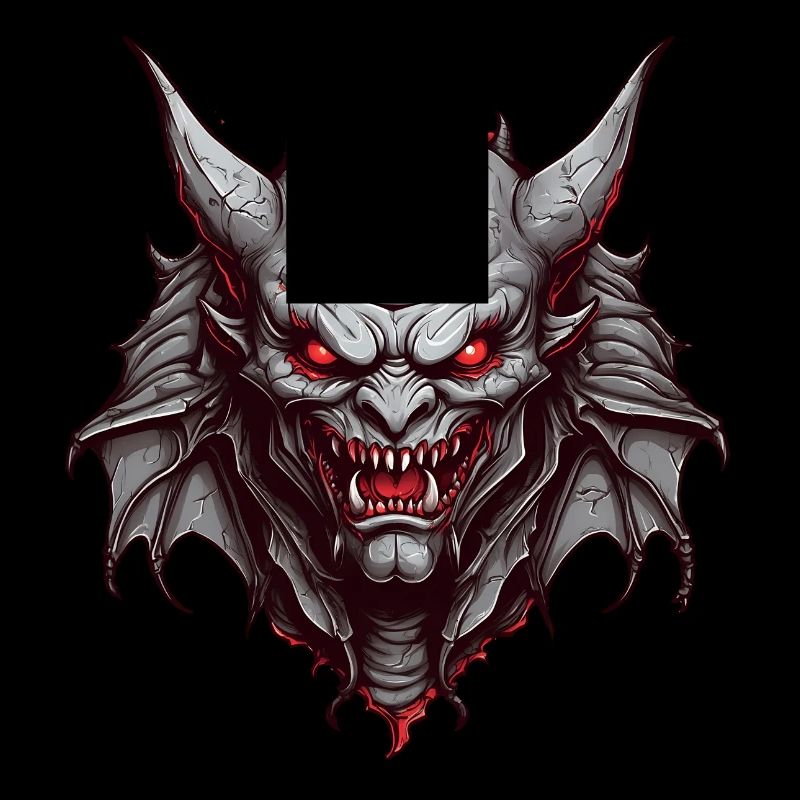 Evil demonic devil with red eyes