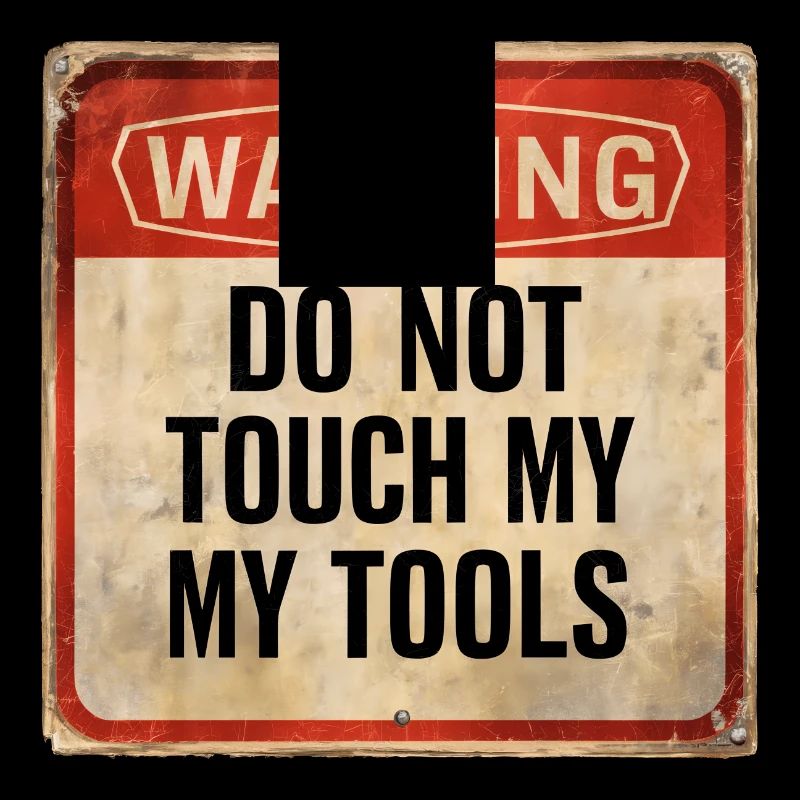 Warning Do Not Touch My Tools Lustiges Warnschild