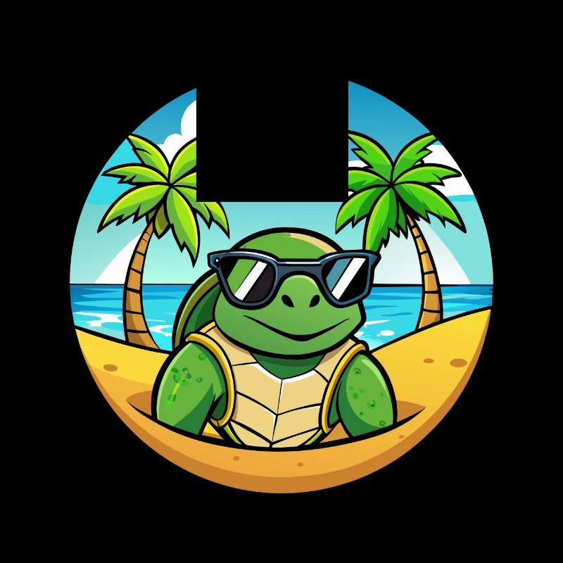 Turtle Funny Cartoon Summer Beach Sunglasses Cool