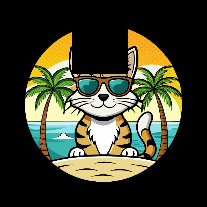 Lunettes de soleil de dessin animé de race de chat égéen plage