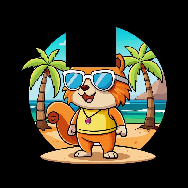 Squirrel Funny Cartoon Summer Beach Sunglasses