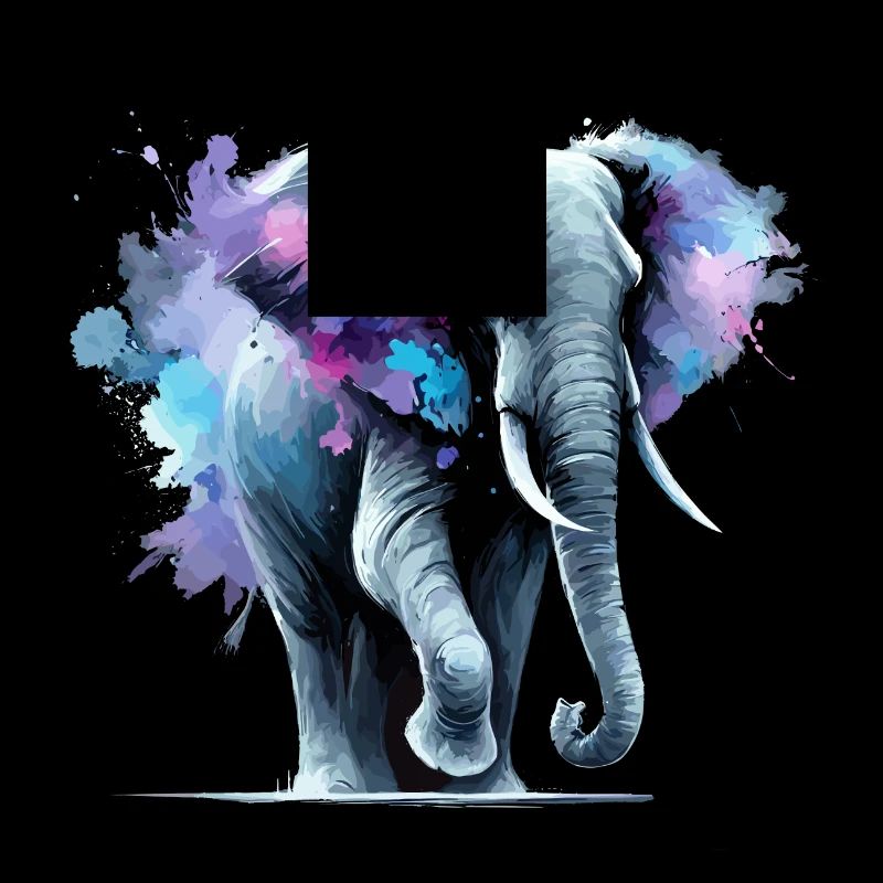 Éléphant majestueux en aquarelle