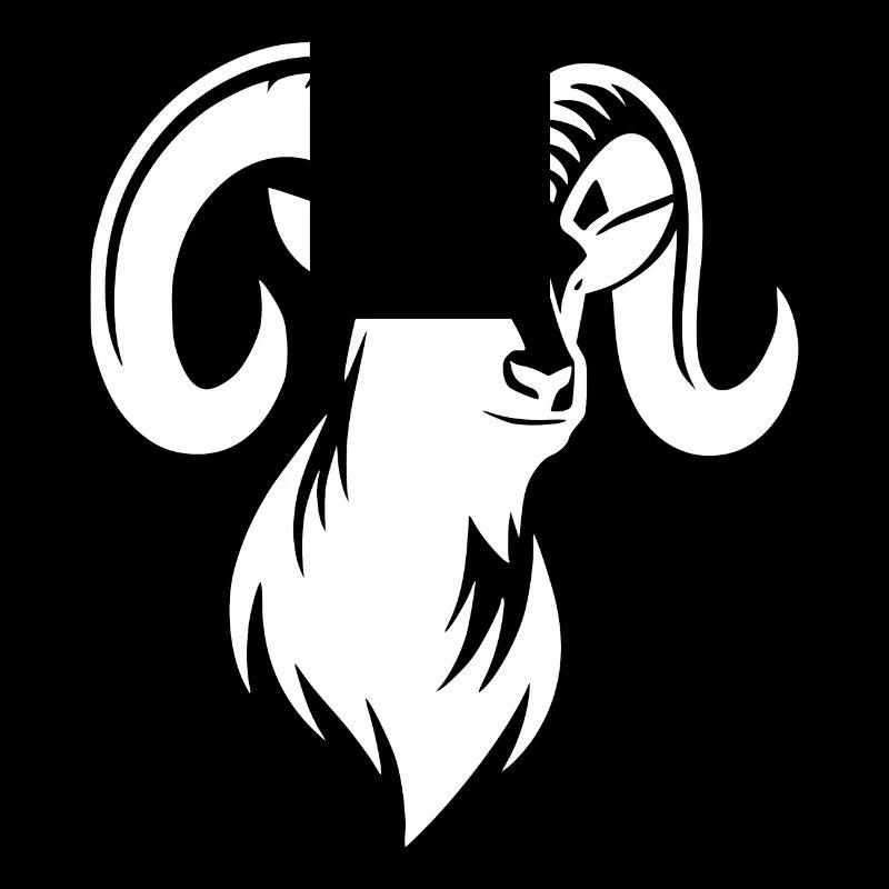 Bouc têtu avec d’énormes cornes