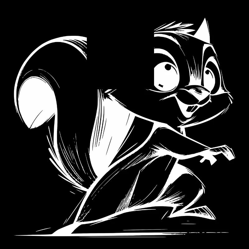 Kleines putziges Eichhörnchen Bleistift Zeichnung