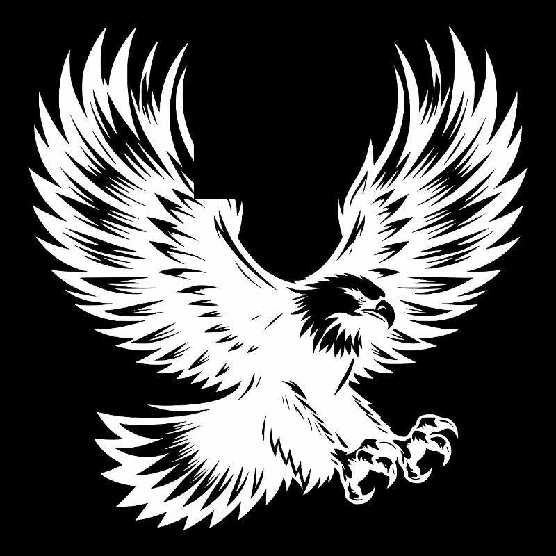 Powerful eagle bird with outstretched wings