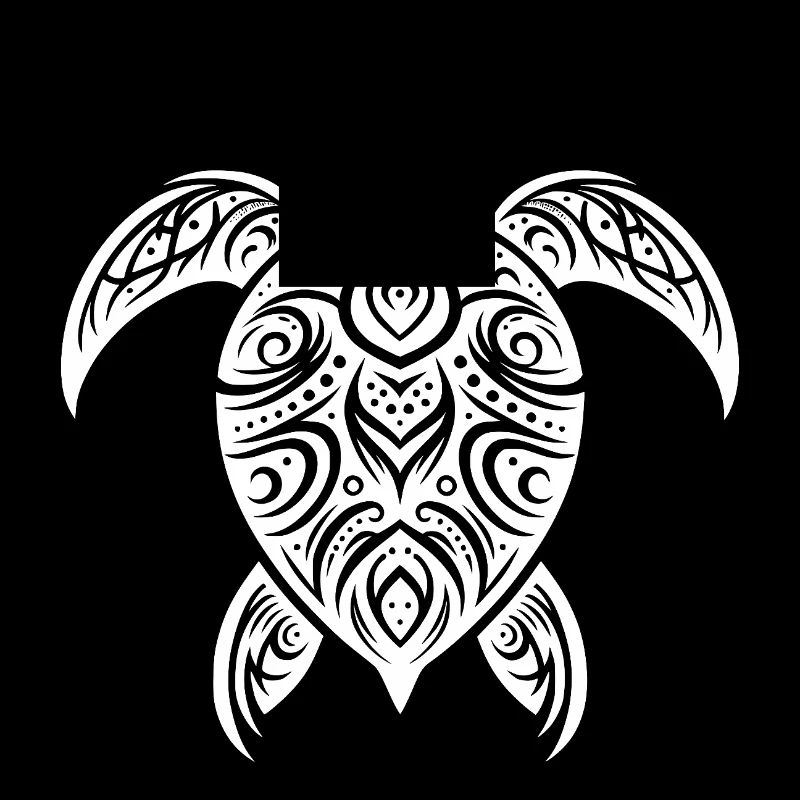 Mystical turtle with tribal elements
