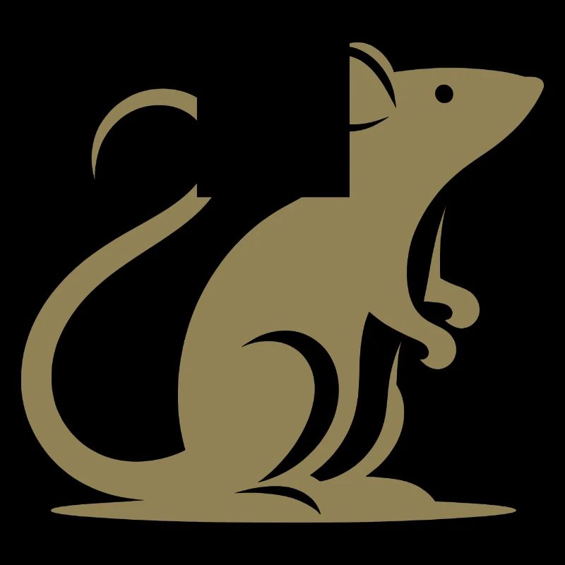 Minimalist Rat Mouse Silhouette