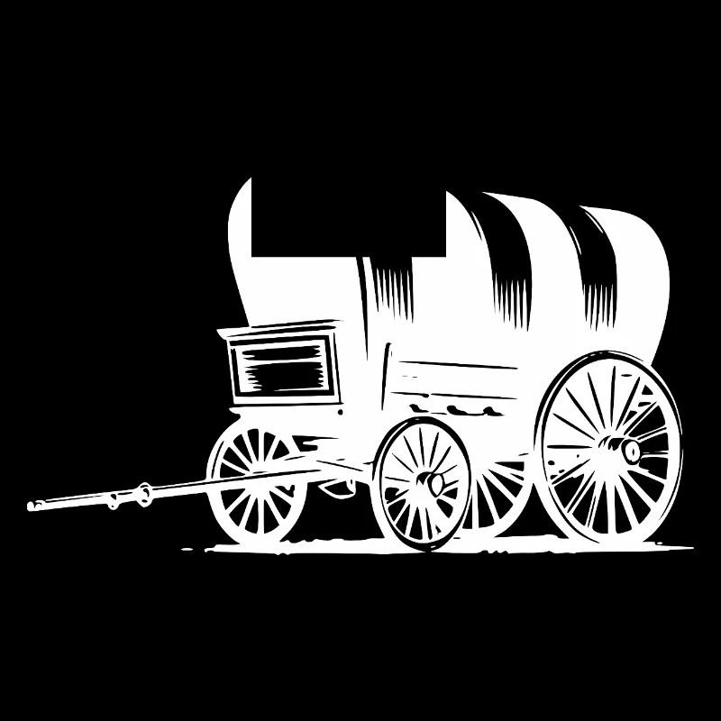 Wagon couvert avec bâche rayée