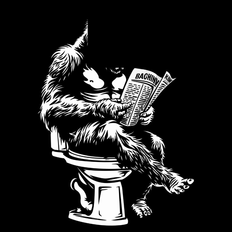 Gorille réfléchi lisant le journal