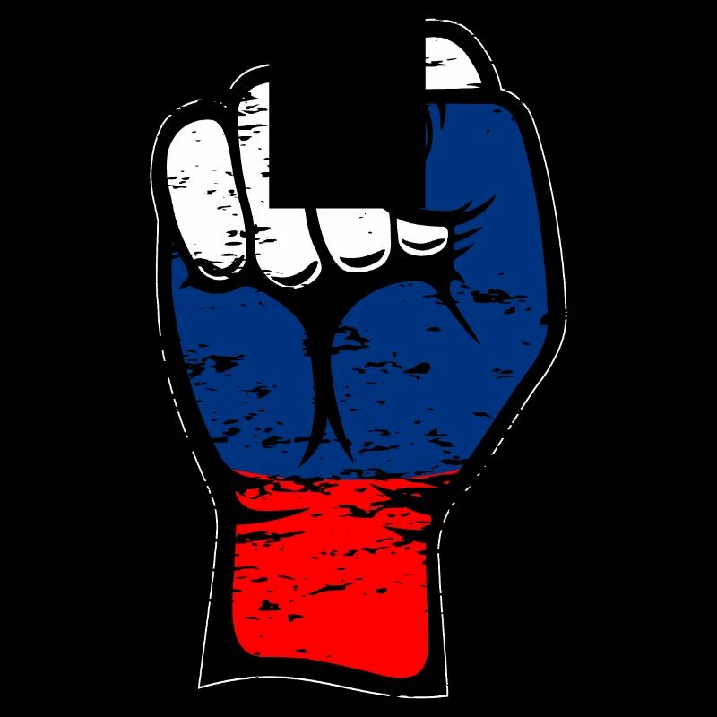 Poing de drapeau de la Russie utilisé