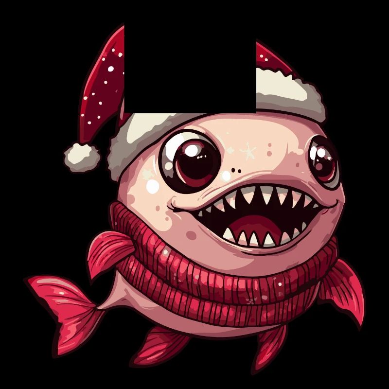 Bande dessinée de Noël poisson piranha