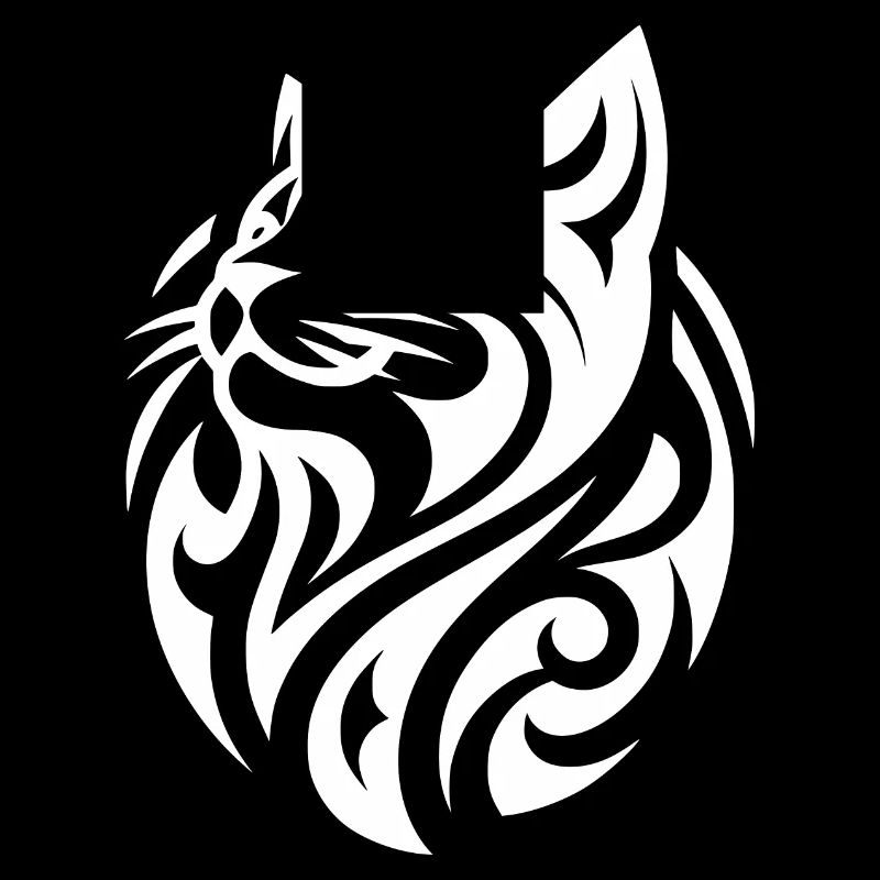 Tatouage de chat minimaliste avec des rayures