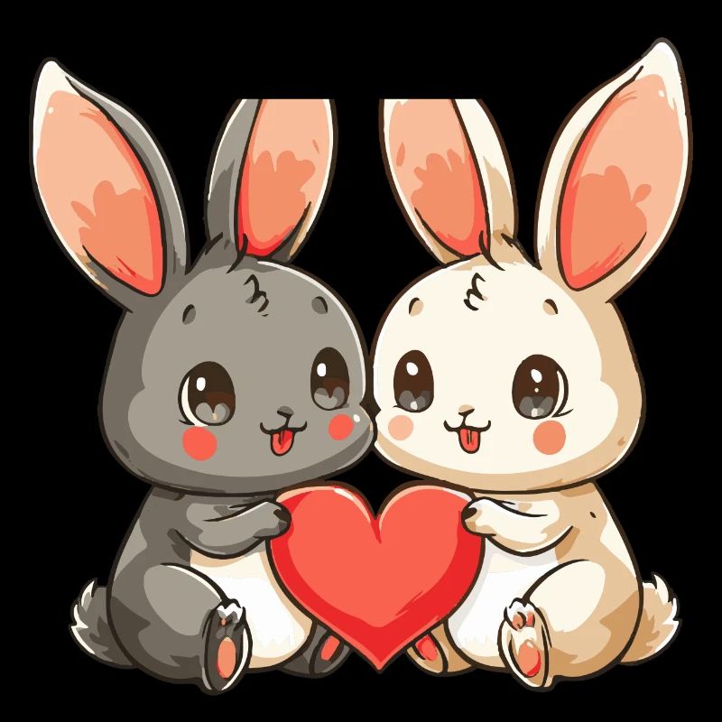 Bunny Couple Love Easter Valentine's Day