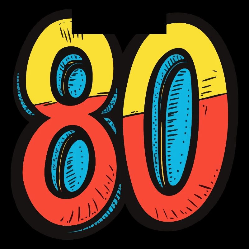 80 Zahl Comic