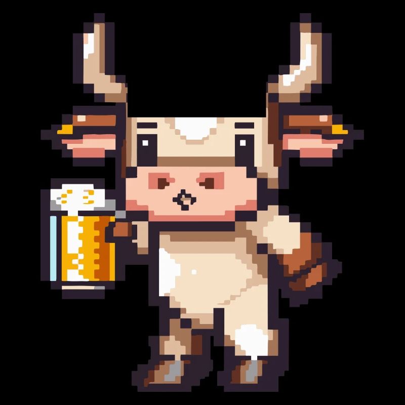 Vache bière pixel