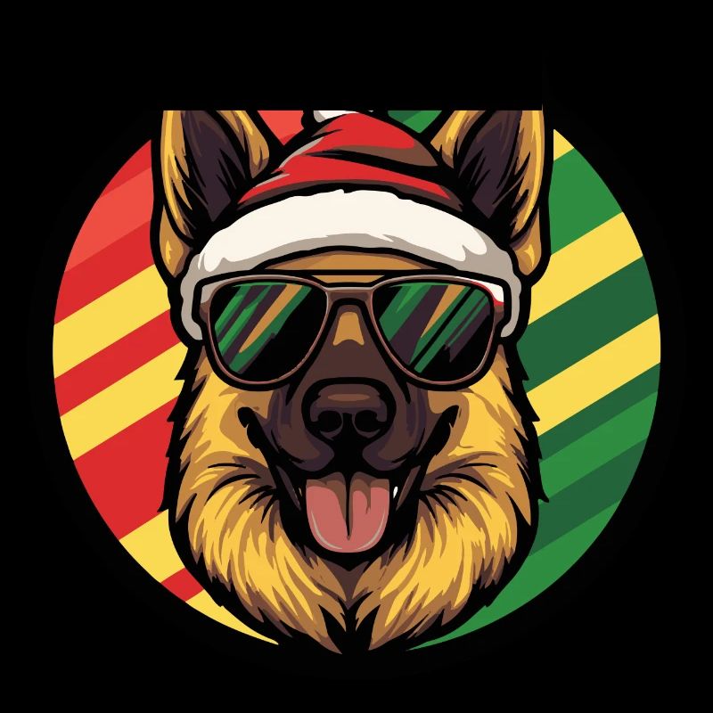 German Shepherd Dog Christmas Cool