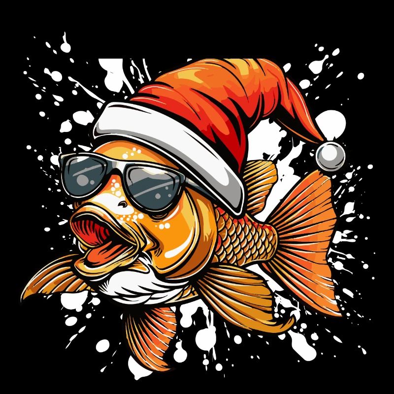 Poisson rouge Noël drôle
