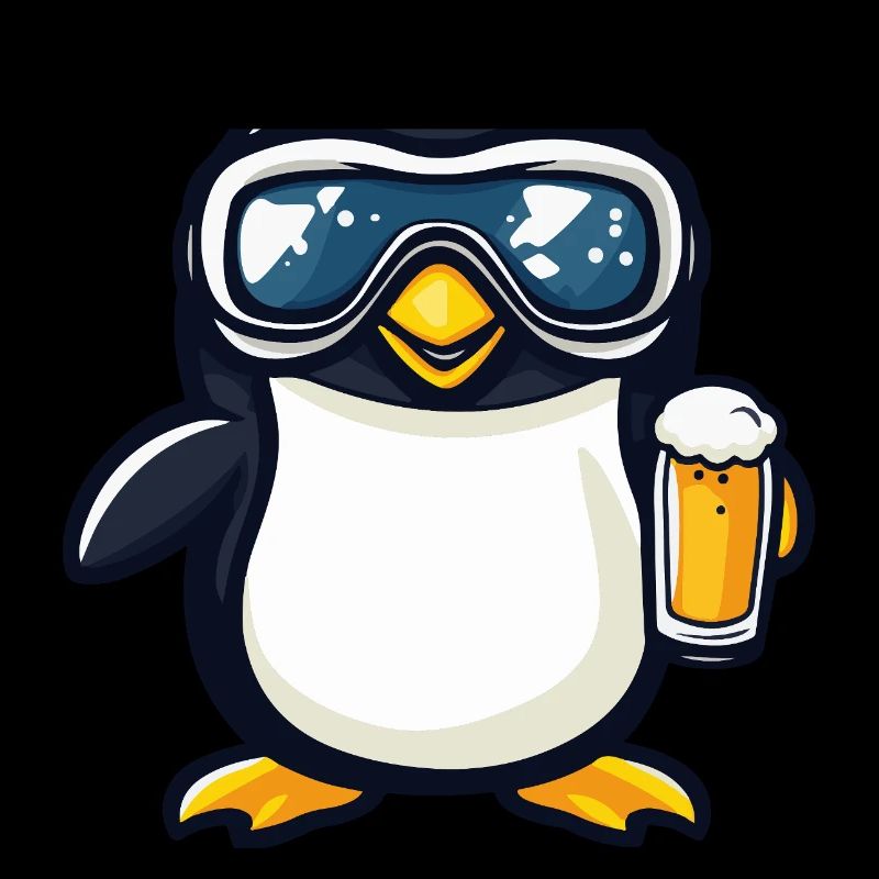 Pinguin Apres Ski Bier Comic