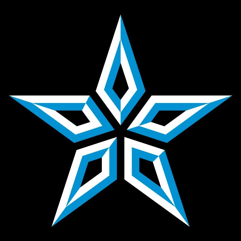 Star Design (Five-Pointed / Blue White)
