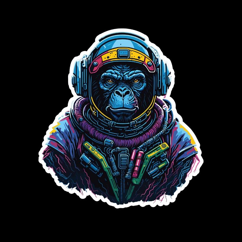Gorille Astronaute Neon