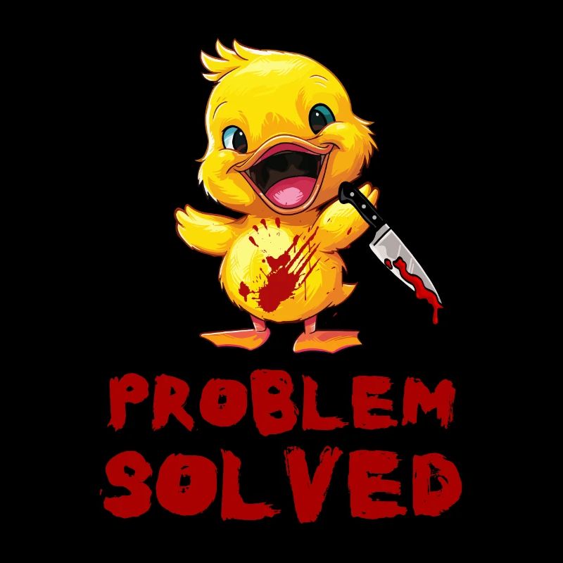 Duck with Knife - Problem Solved Funny Creepy