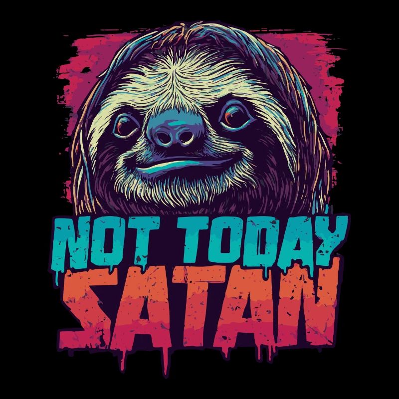 Not Today Satan Sloth – Funny Saying