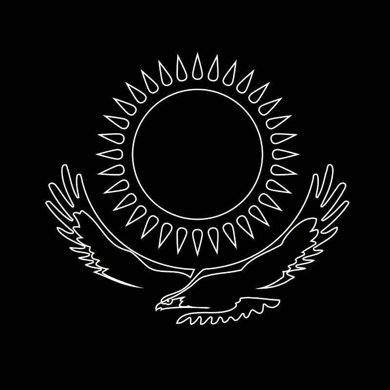 Kazakhstan Eagle steppe eagle line white flag