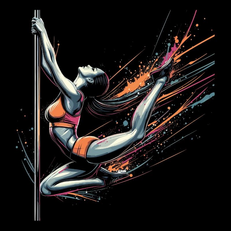 Pole Dance Dynamik Farben Geschenk
