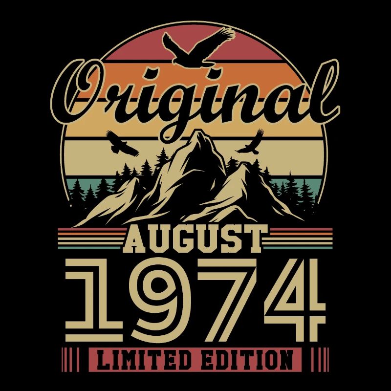 Original August 1974 Vintage Geburtstagsgeschenk
