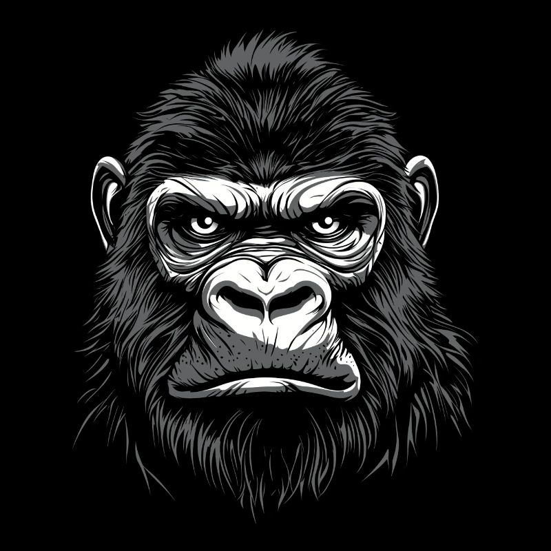 Gorille Portrait Faune Faune Jungle Singe