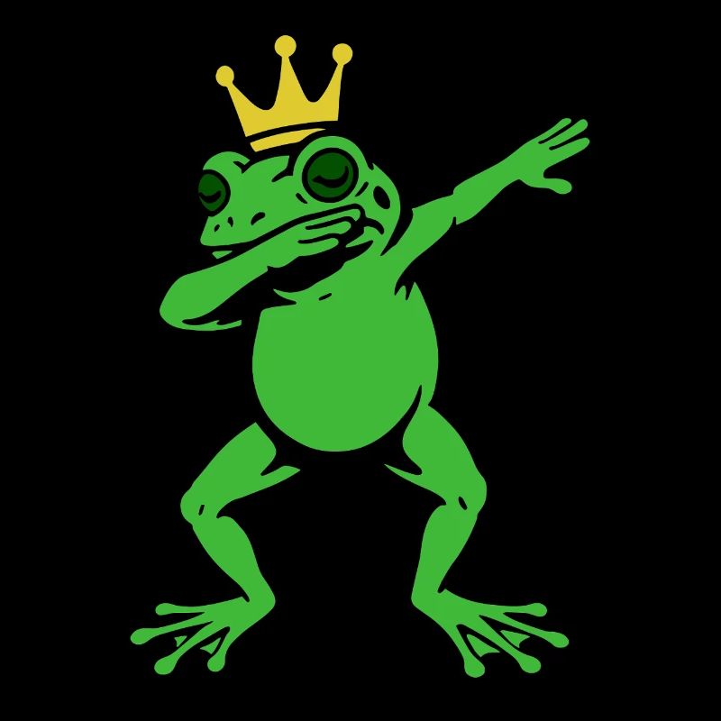 Dabbing Frog with Crown - Dab Dance - Gift