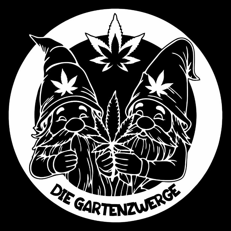 Kiffer Gartenzwerge mit Hanfblatt